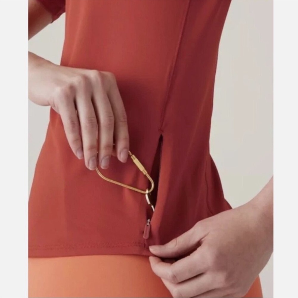 Athleta Sunchaser UPF 3/4 Sleeve Burnt Orange Tee - Picture 8 of 8